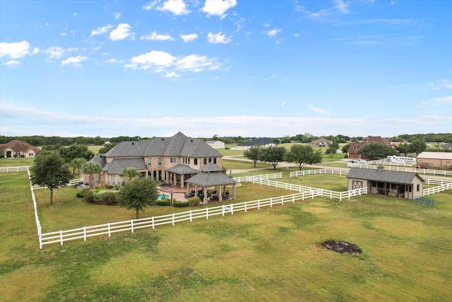 bird's eye view featuring a rural view