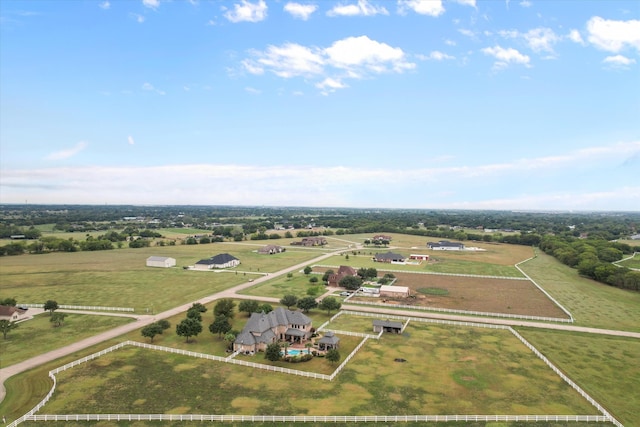 drone / aerial view with a rural view