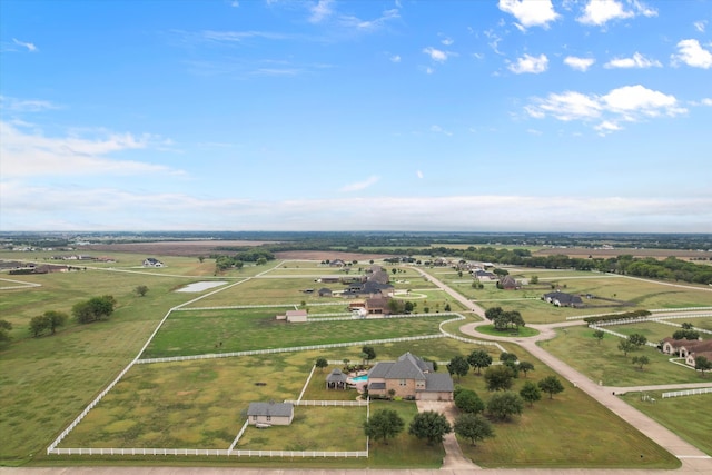 drone / aerial view with a rural view