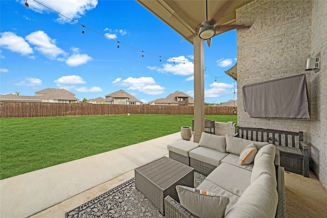 view of patio / terrace with an outdoor living space