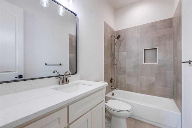 1140 Macgregor Ln, Gunter, TX 75058 - bathroom with vanity, toilet, shower / tub combination, and tile patterned flooring