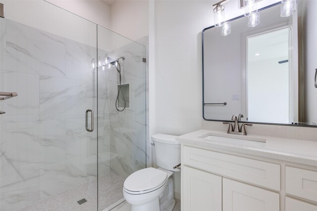1140 Macgregor Ln, Gunter, TX 75058 - full bathroom with toilet, a marble finish shower, and vanity