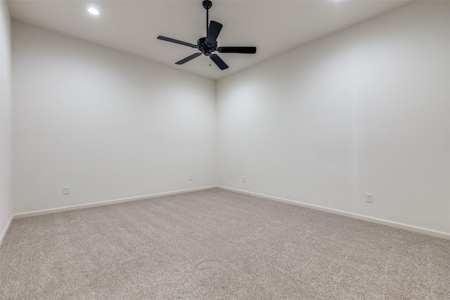 1140 Macgregor Ln, Gunter, TX 75058 - empty room featuring carpet, baseboards, recessed lighting, and ceiling fan