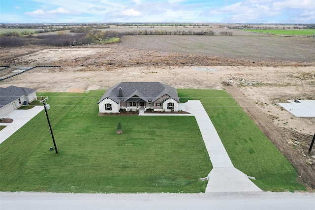 bird's eye view with a rural view