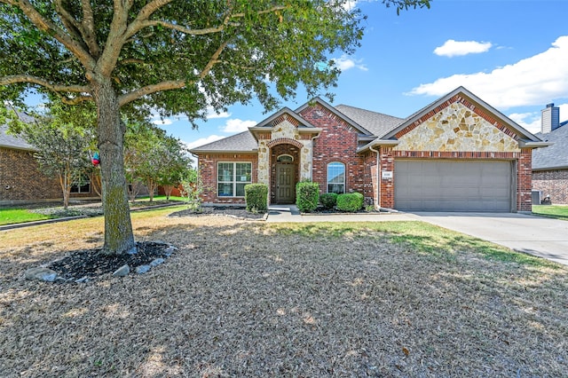 view of front of house with a garage