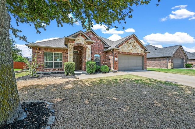 view of front of house with a garage