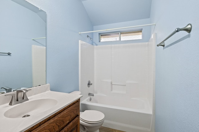 full bathroom featuring vanity, toilet, and shower / bath combination