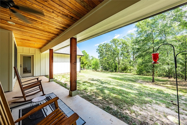 view of yard with a patio area