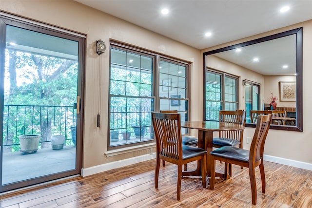 dining room featuring light hardwood / wood-style flooring