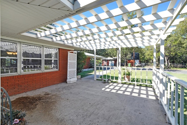 view of patio with a pergola