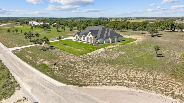 drone / aerial view with a rural view