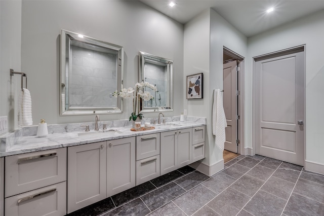 bathroom featuring vanity and tile patterned floors