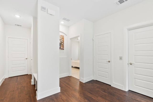 hall featuring dark hardwood / wood-style flooring