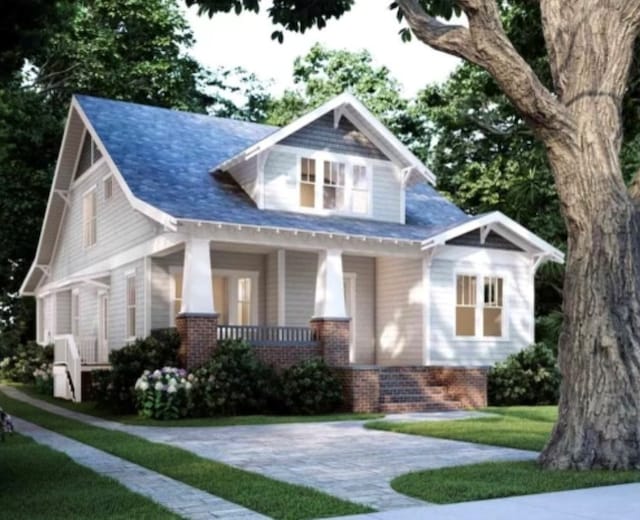 view of front of house with covered porch