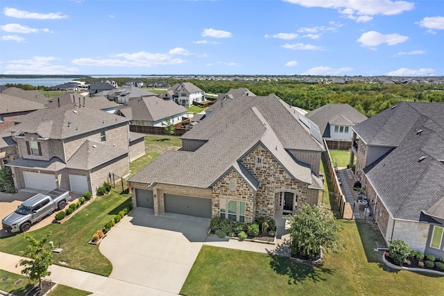 aerial view with a residential view