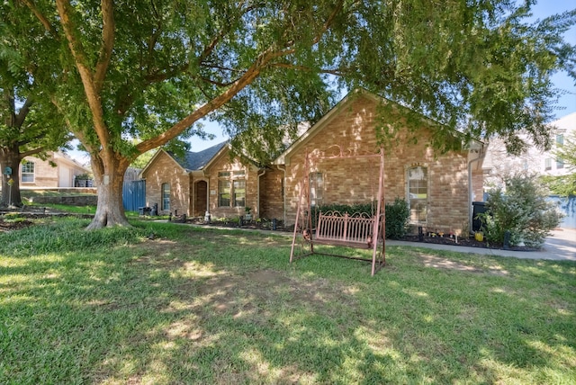 view of front of home with a front yard