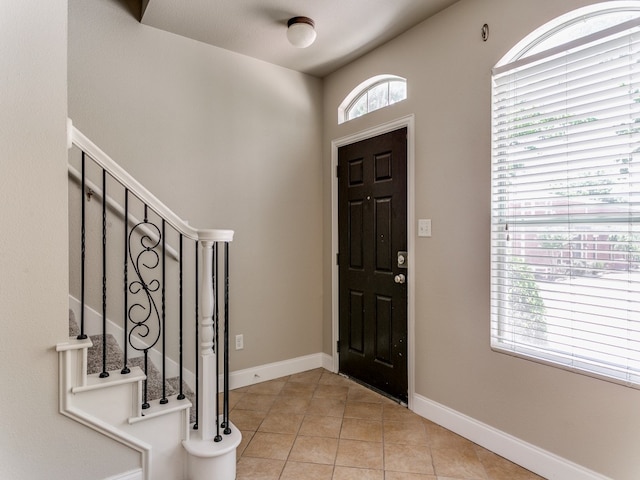 view of tiled foyer