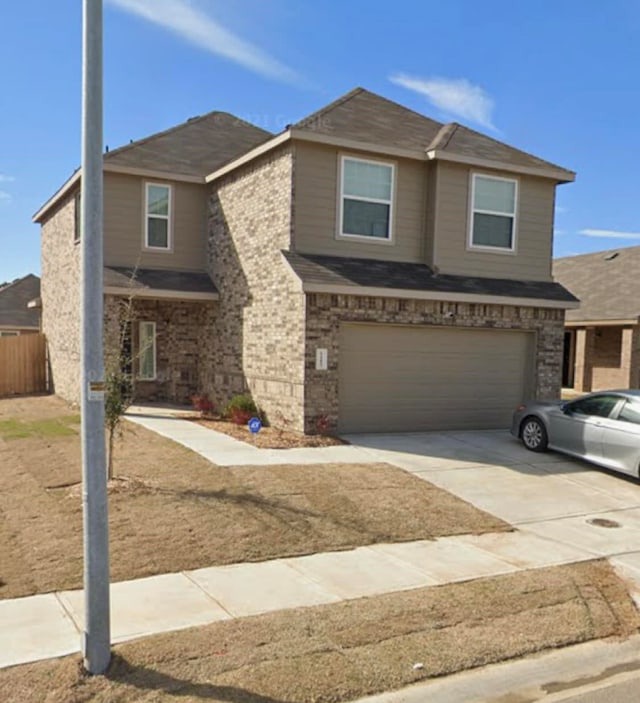 view of front of house with a garage