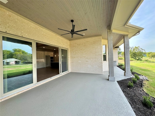 view of patio / terrace with ceiling fan