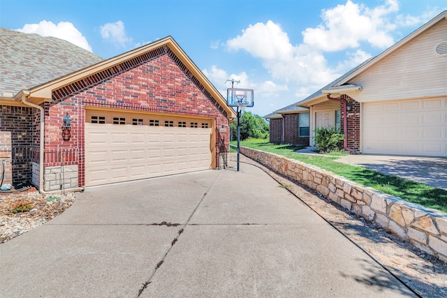 view of home's exterior with a garage