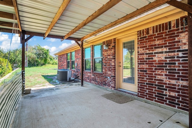 view of patio / terrace with central air condition unit