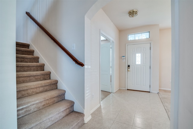 view of tiled foyer