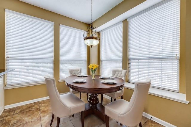 view of tiled dining room