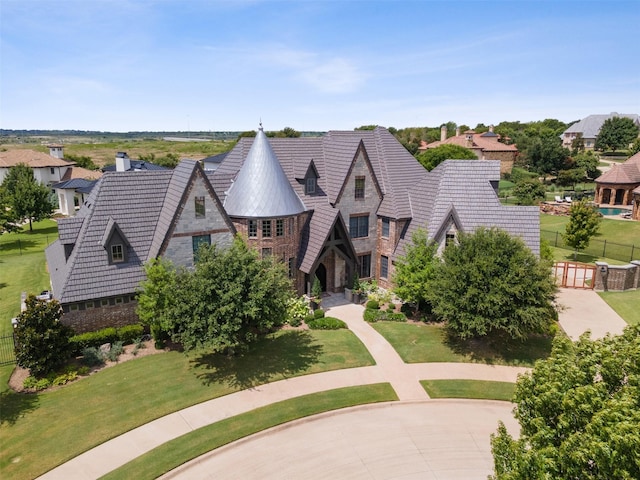 aerial view with a residential view