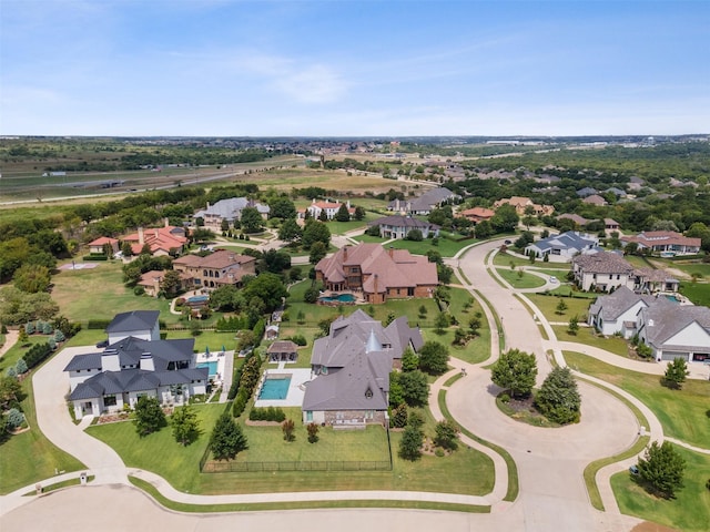 aerial view with a residential view