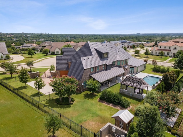 drone / aerial view with a residential view