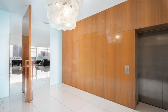 interior space featuring light tile patterned floors