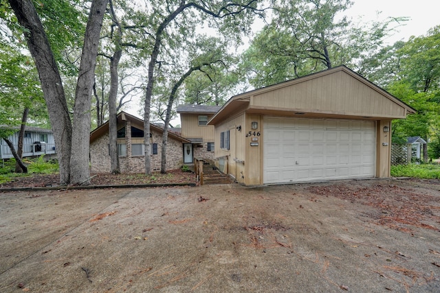 view of front of home with a garage