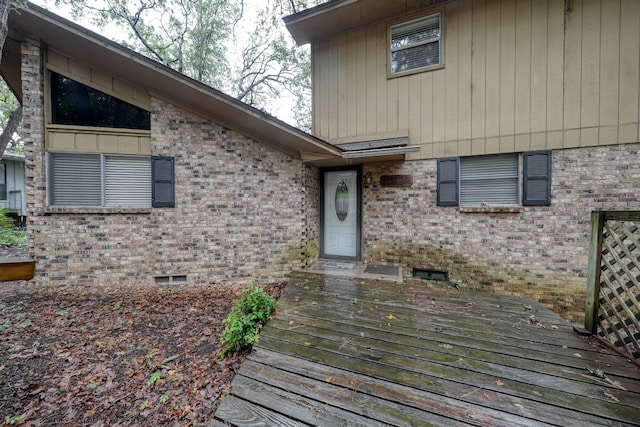 exterior space with a wooden deck