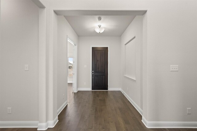 entrance foyer featuring dark wood-type flooring