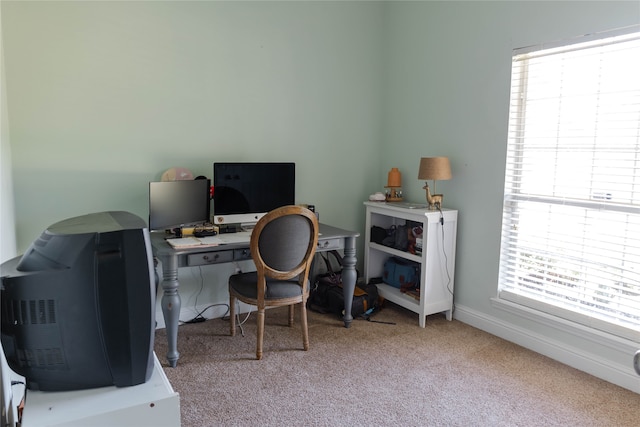 view of carpeted office