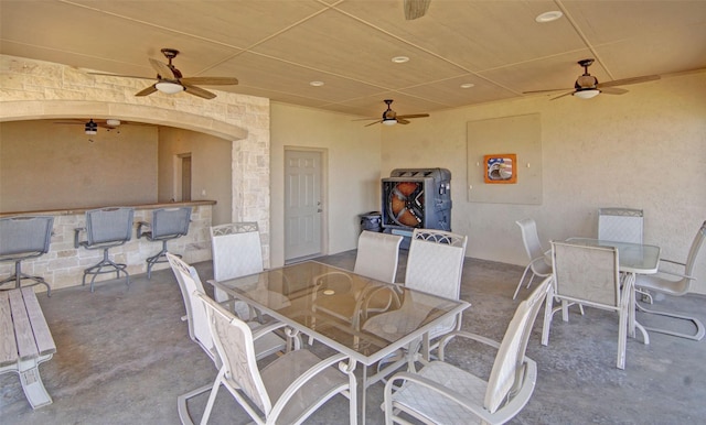 view of patio / terrace with ceiling fan