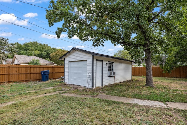 exterior space with cooling unit and a yard