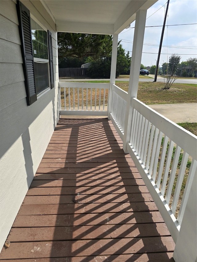 wooden deck with a porch