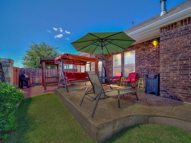 view of patio with a pergola