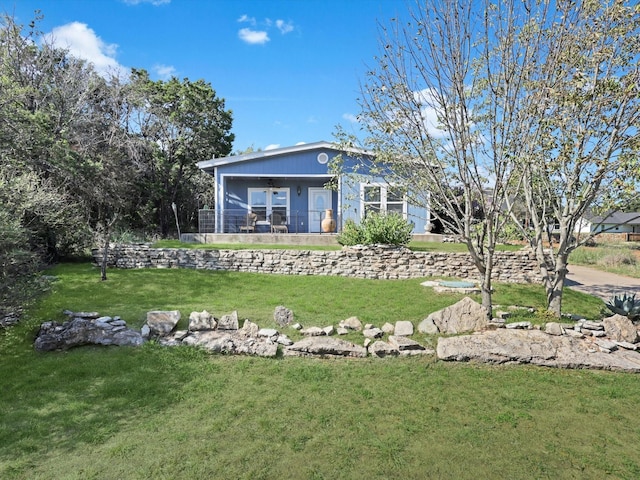 ranch-style house with a front yard