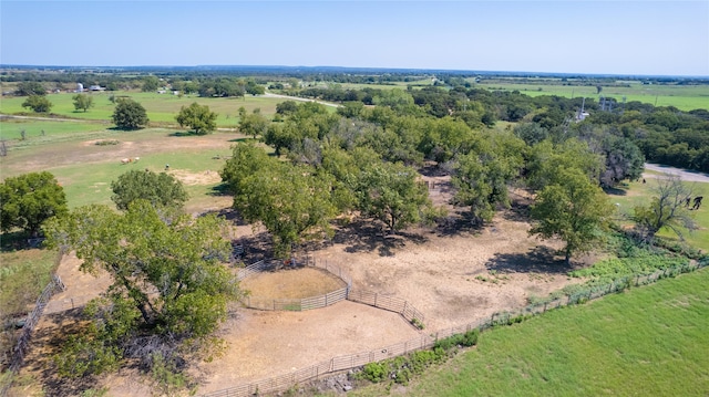 bird's eye view with a rural view