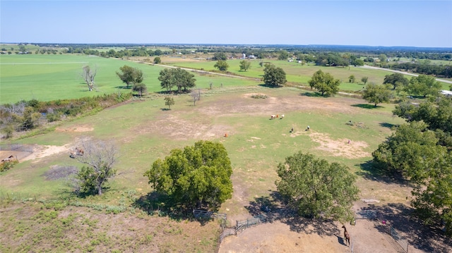 drone / aerial view with a rural view