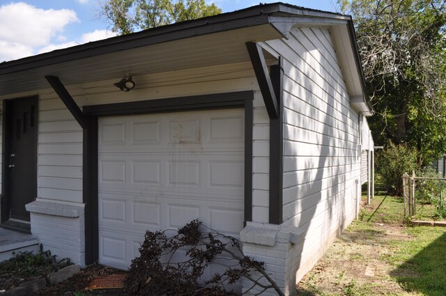 view of garage