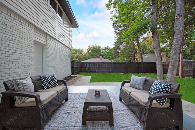 view of patio / terrace featuring an outdoor living space