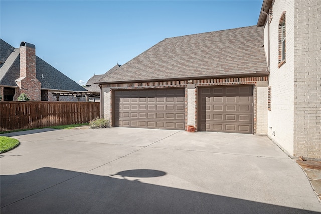 view of garage