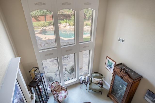 living room featuring a wealth of natural light