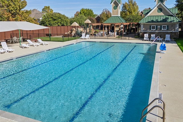 view of pool with a patio