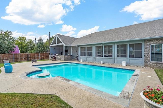 view of pool featuring a patio