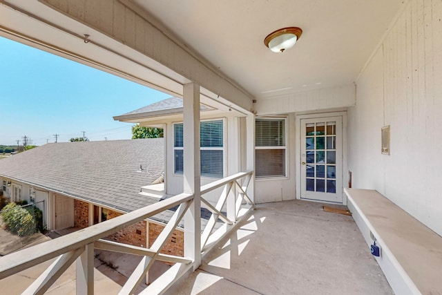 balcony with a patio area