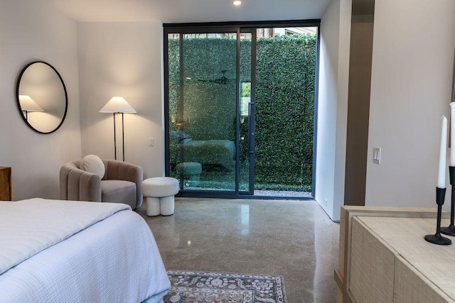 bedroom with floor to ceiling windows